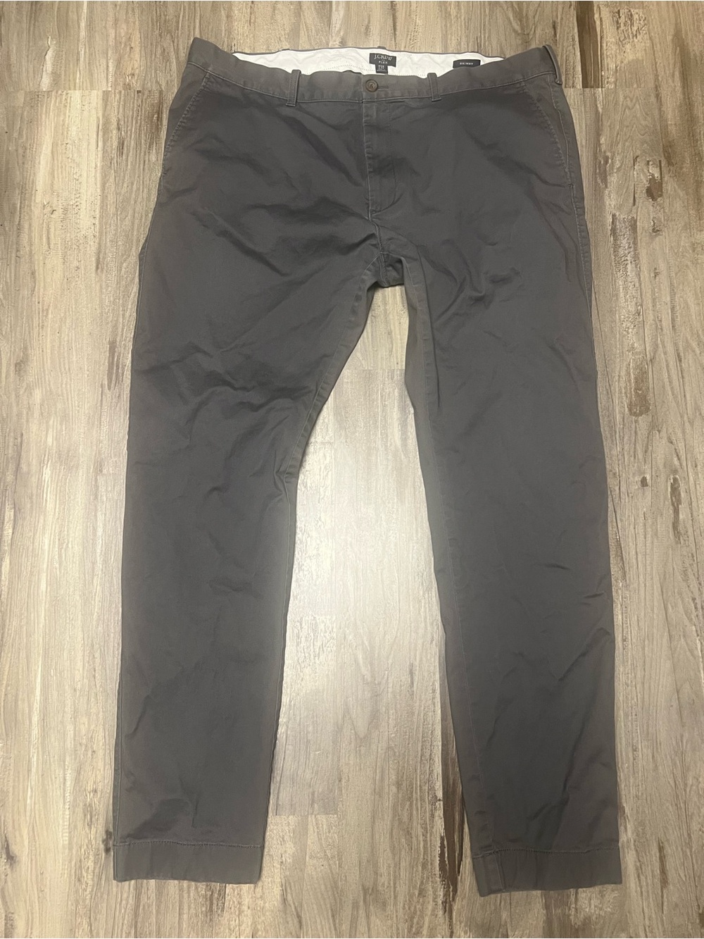 J.Crew Men's 38x32 250 Skinny Stretch Chino Pants Charcoal Grey Flex